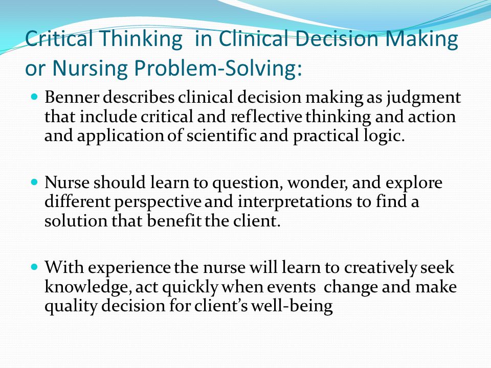 Clinical decision making